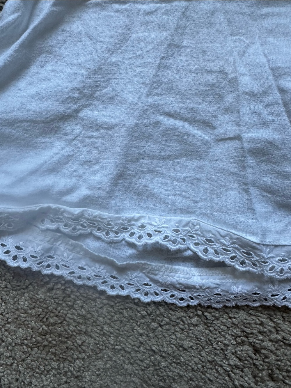 Italian Brandy Melville White Linen Tank with Lace Trim - Picture 4 of 5